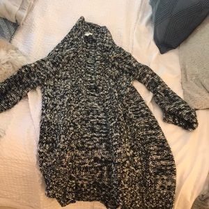 Black and white knit cardigan